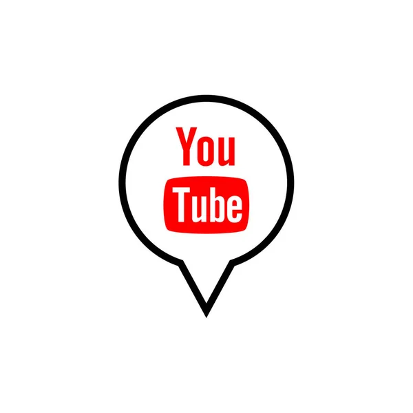 Youtubeのロゴ オンライン動画共有 ソーシャルメディアプラットフォームのベクトルイラスト — ストックベクタ