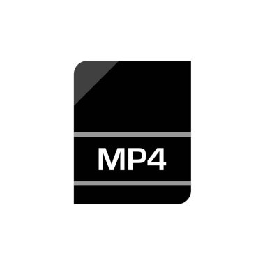 mp4 dosya biçimi simgesi, vektör illüstrasyonu basit tasarım