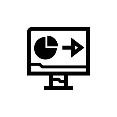 Web ve mobil uygulama tasarımınız için beyaz arkaplanda izole edilmiş bilgisayar simgesi vektörü, logo kavramını izleyin