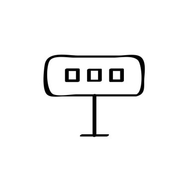 Tek bir siyah beyaz simgesinin vektör illüstrasyonu