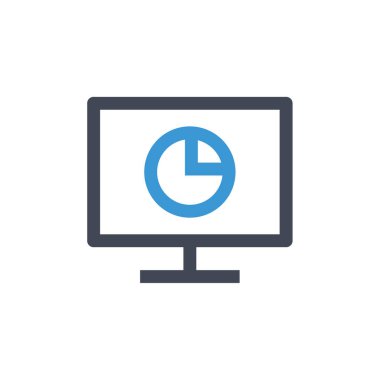 Pasta grafiği basit simgesi, vektör çizim