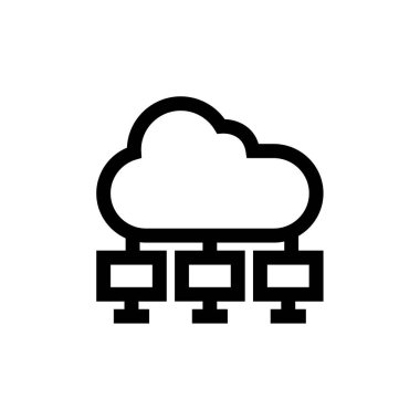 Bulut hesaplama simgesi vektör illüstrasyonu