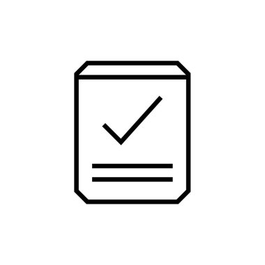 Web ve mobil uygulama tasarımınız, pano logo konseptiniz için beyaz arkaplanda izole edilmiş kontrol listesi simgesi vektörü