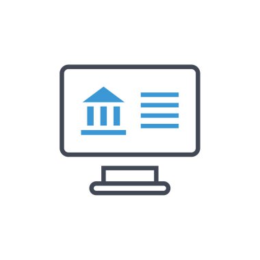 Web ve mobil uygulama tasarımınız için beyaz arkaplanda izole edilmiş bilgisayar simgesi vektörü, logo kavramını izleyin