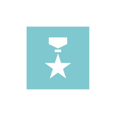 madalya düz stil ikonu, vektör çizim 