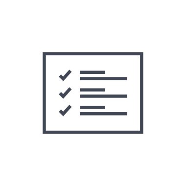 Liste, kontrol listesi düz simgesi. vektör illüstrasyonu 