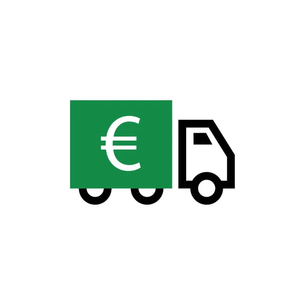 Vektor Symbol Für Geld Und Lkw — Stockvektor