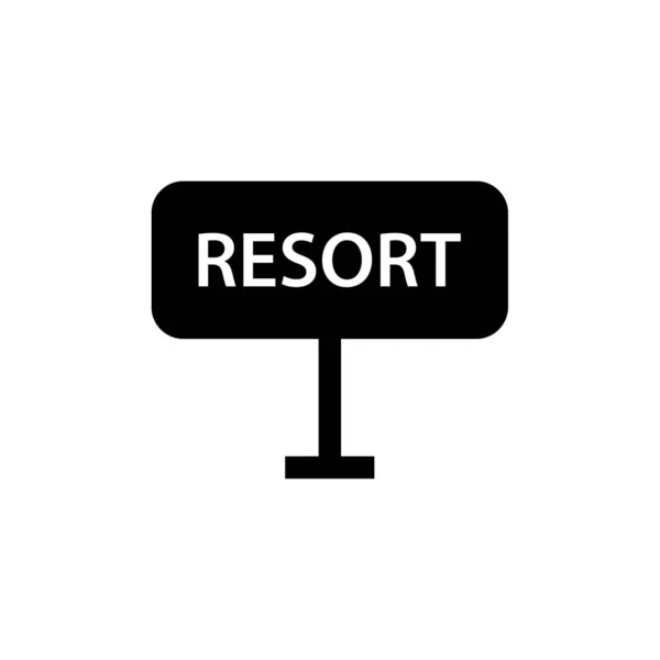 Ikona Resort Road Sign Vektorové Logo — Stockový vektor