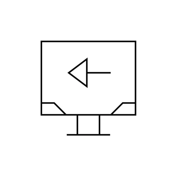 Pantalla Computadora Con Diseño Ilustración Vectores Icono Flecha — Vector de stock