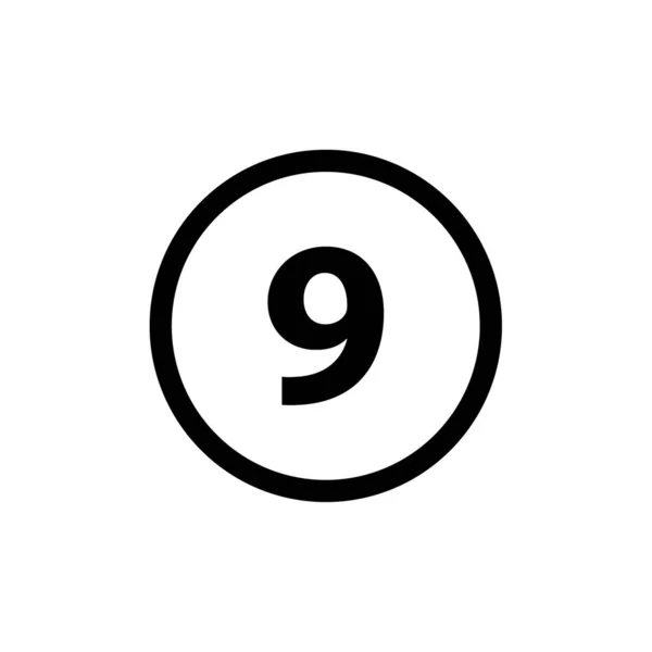 Nummer Acht Schwarzes Symbol Isoliert Auf Dem Hintergrund — Stockvektor