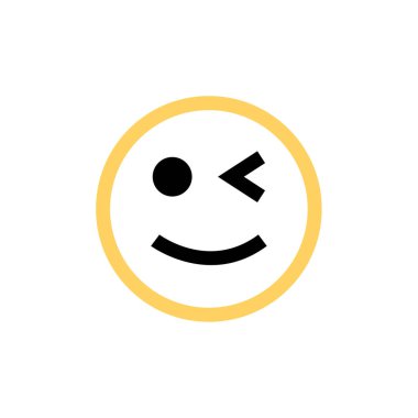 emoji düz simgesi, vektör illüstrasyonu 