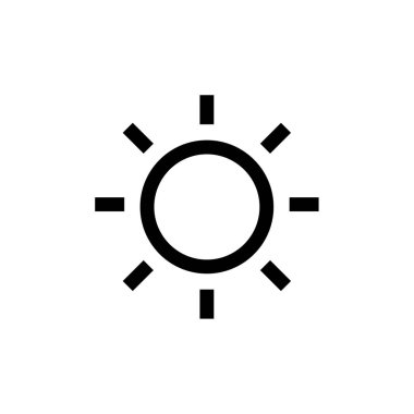 Beyaz arkaplanda izole edilmiş güneş simgesi vektörü