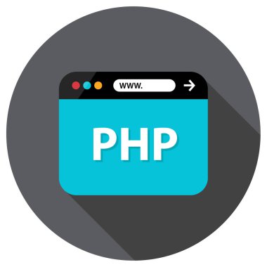 Web tarayıcı simgesi. Düz dizayn. Vektör illüstrasyonu. 