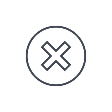 Beyaz arkaplanda izole edilmiş simge vektörünü iptal et