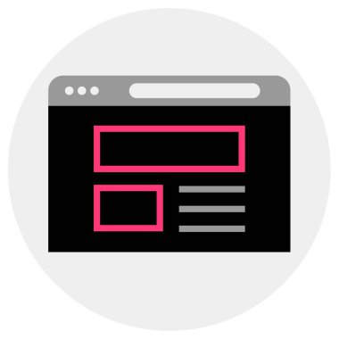 Web tarayıcı simgesi. Düz dizayn. Vektör illüstrasyonu. 