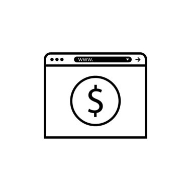 Web tarayıcı simgesi. Düz dizayn. Vektör illüstrasyonu. 