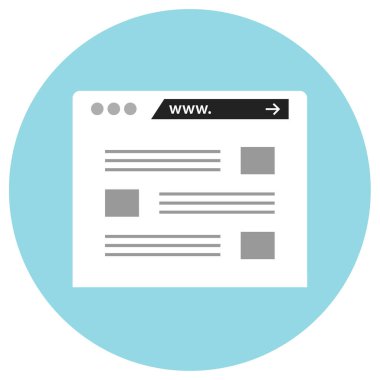 çevrimiçi web sayfası düz simge, vektör, illüstrasyon 