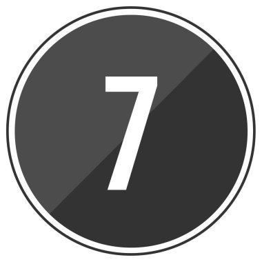 yedi n simgesi. Numaranın basit illüstrasyonu 