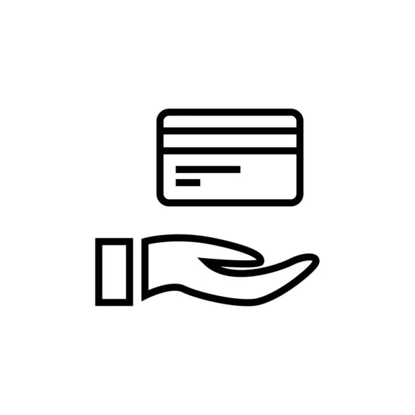 Εικονίδιο Διάνυσμα Πιστωτικής Κάρτας Λεπτή Γραμμή Απεικόνισης Απομονωμένο Περίγραμμα Λευκό — Διανυσματικό Αρχείο