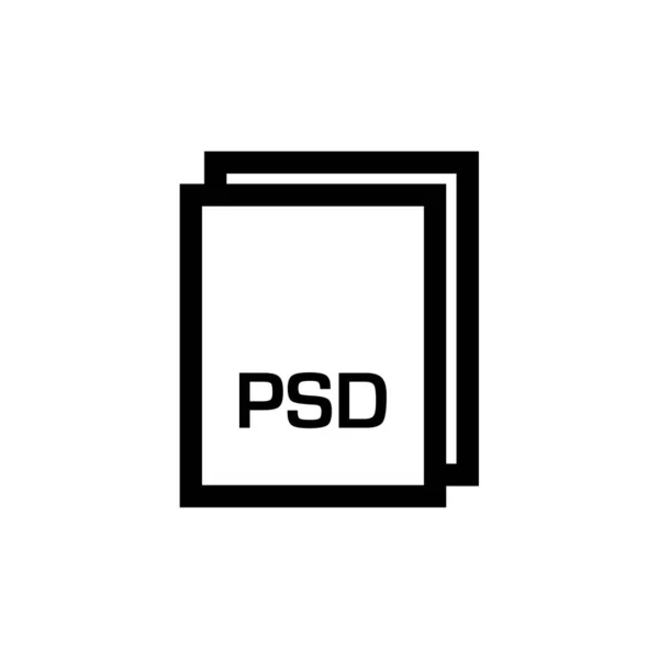 Ikona Formátu Souboru Psd Vektorová Ilustrace Jednoduchý Design — Stockový vektor