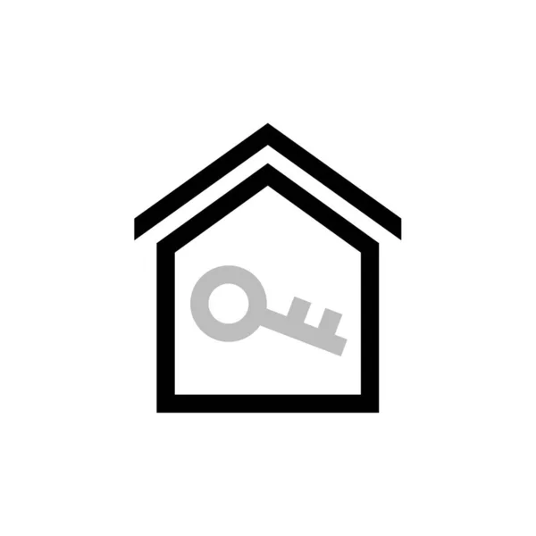 Иконка Сайта Недвижимости Крыше Ключевого Дома — стоковый вектор