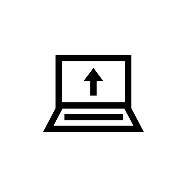 Laptop Vetor Ícone Moderno Simples Preenchido Isolado Fundo Branco — Vetor de Stock