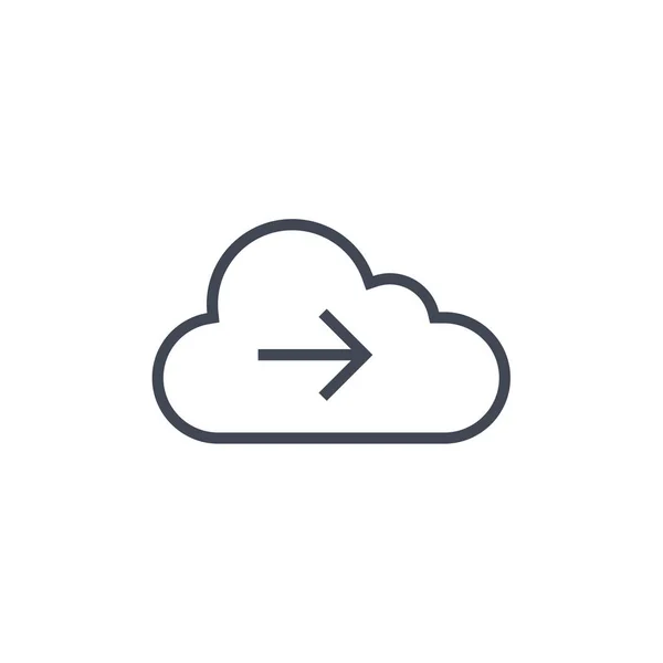 Ícone Linha Download Nuvem Ilustração Vetorial Upload Conceito Arquivo Símbolo — Vetor de Stock