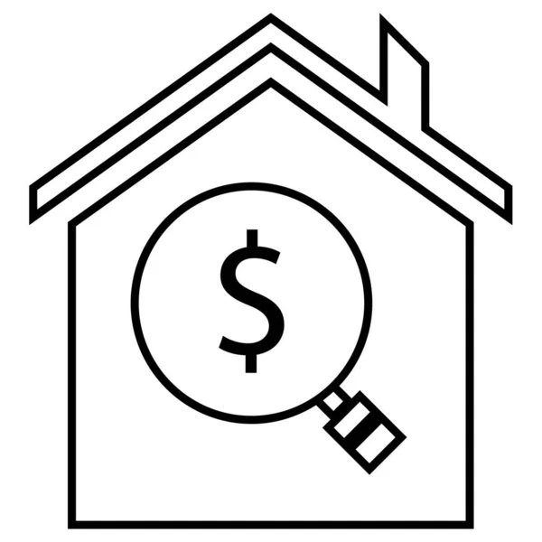 Dollar Maison Vecteur Icône — Image vectorielle
