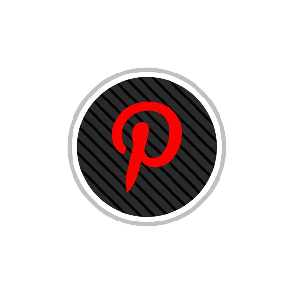 Logotipo Redes Sociales Pinterest Ilustración Vectorial — Vector de stock