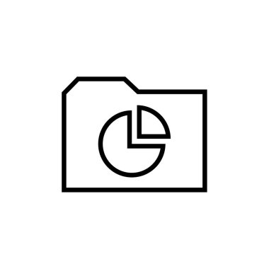 veri analiz simgesi, ince çizgi vektör web sitesi işareti, ana hat sembolü beyaz üzerine izole edilmiş.