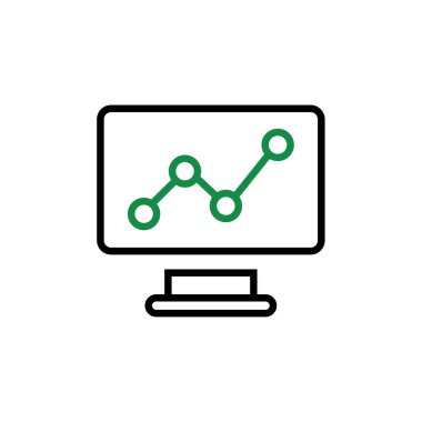 Web ve mobil uygulama tasarımınız için beyaz arkaplanda izole edilmiş grafik simgesi vektörü, analitik logo kavramı