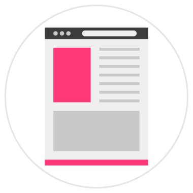 tarayıcı sayfası simgesi, vektör illüstrasyonu 