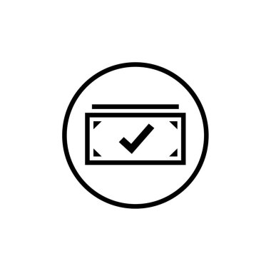 banknot işaretleme simgesi. düz biçim, vektör illüstrasyonu 