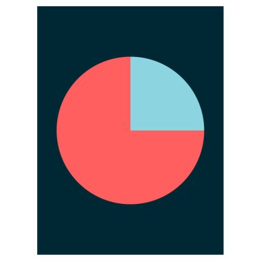 Pasta grafiği basit simgesi, vektör çizim