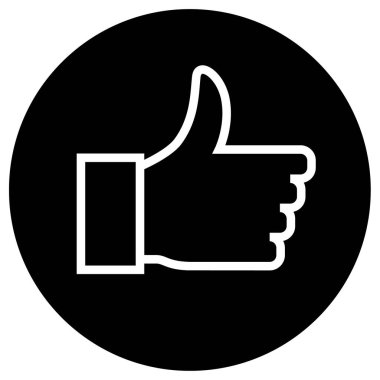 Düz bir şekilde başparmağınızı kaldırın. vektör illüstrasyonu      