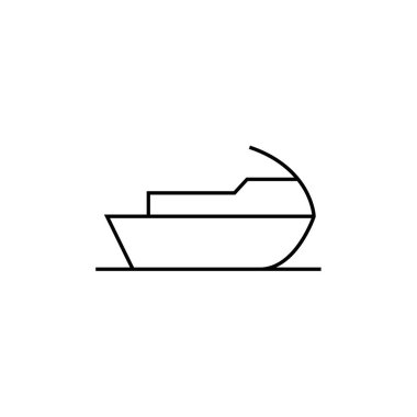 Şeffaf bir arkaplanda gemi vektör çizimi. Birinci kalite semboller. ince çizgi düz simge konsepti ve grafik tasarımı. 