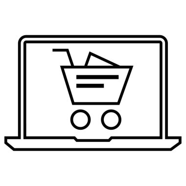 e-ticaret ve alışveriş ikonu konsept vektör çizimi  