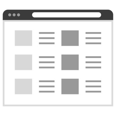 İnternet tarayıcı sayfası. ui ux 'nun basit tasarımı  