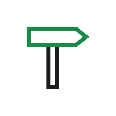 Yol yönü simgesi beyaz arkaplanda izole edildi 