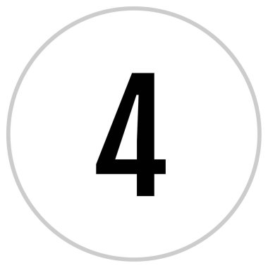 number 4 icon. flat vector illustration            