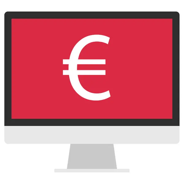 Ícone Moeda Euro Ilustração Vetorial —  Vetores de Stock