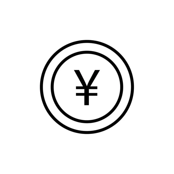 Yen Munt Vector Illustratie Een Transparante Achtergrond Hoogwaardige Symbolen Dunne — Stockvector