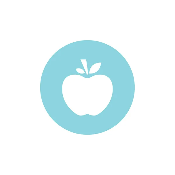 Apfel Mit Einem Einfachen Symbol Umrissvektorillustration — Stockvektor