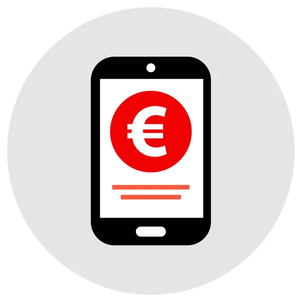 Иконка Мобильных Платежей Евро Векторная Иллюстрация — стоковый вектор