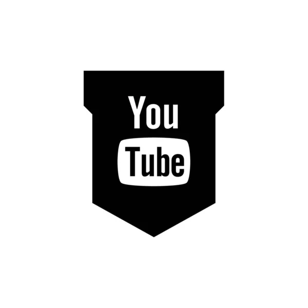 Logo Youtube Czarno Białym Napisem — Wektor stockowy