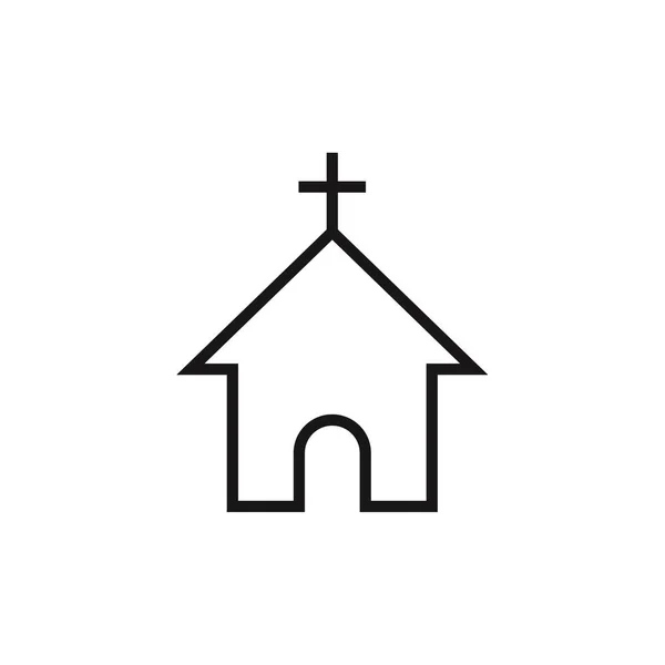 Kilise ikonu. Hıristiyan dini sembolü. Din işareti. düz dizayn vektörü. 