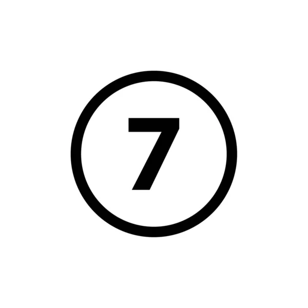 Number Seven Vector Icon — Stock Vector