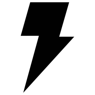 Şimşek simgesi, vektör illüstrasyonu, güç sembolü