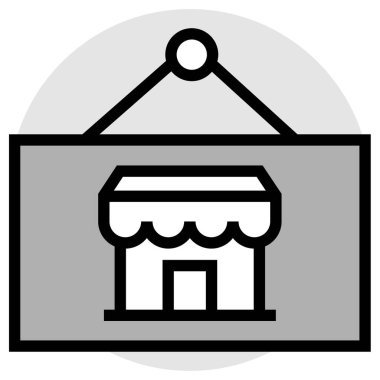 Dükkan. Web simgesi basit illüstrasyon