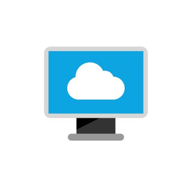 bulut depolama basit simge vektör çizimi  